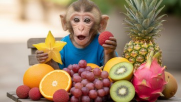 Baby Monkey Farmer vs Puppy goes to harvest fruit on the farm